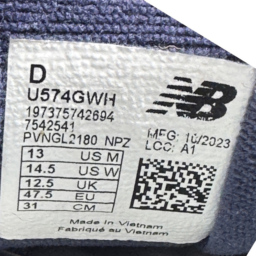 New Balance 574 Sneakers Mens Size 13 Shadow Grey Sea Salt Suede U574GWH - Picture 13 of 16
